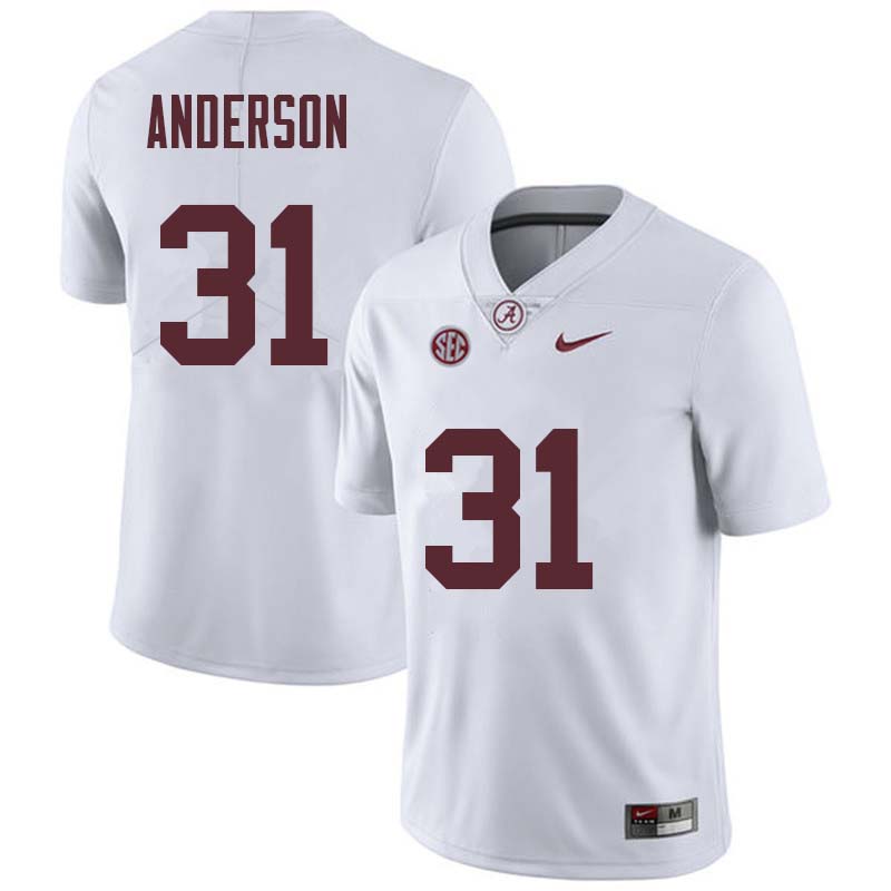Alabama Crimson Tide Men's Keaton Anderson #31 White NCAA Nike Authentic Stitched College Football Jersey AV16H10TK